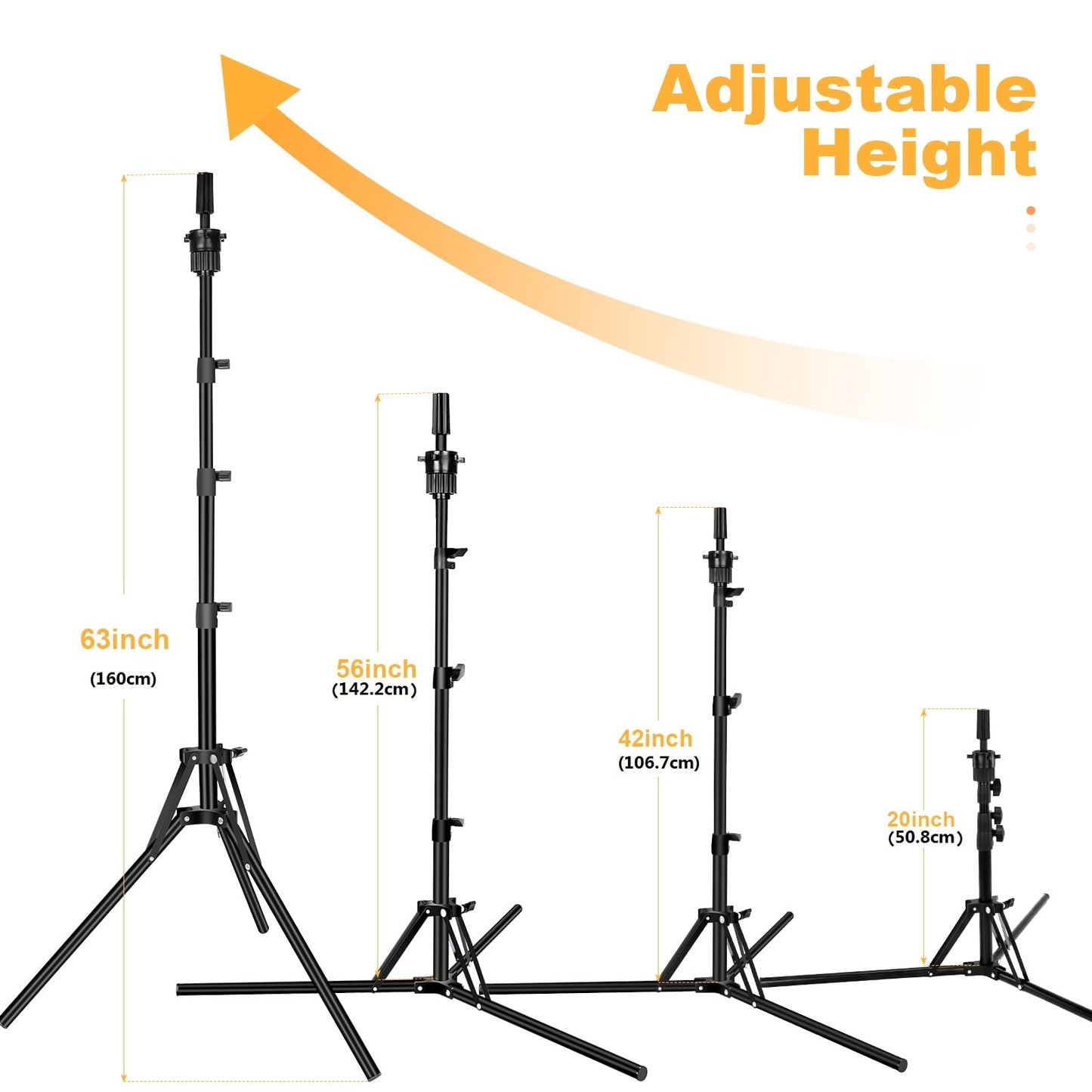 Beauty Star 63 inches Tall Wig Stand Tripod with 22inch Mannequin Head, Canvas Block Wig Head Included Adjustable Holder and Wig Caps Kit for Multiple wigs, Perfect for Making Wigs, Display Styling