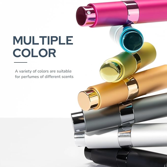 Perfume Atomizer Travel Bottle Refillable: Cologne Sprayer Portable for Men - Mini Spray Empty for Refill - 8ml Small Size Gold