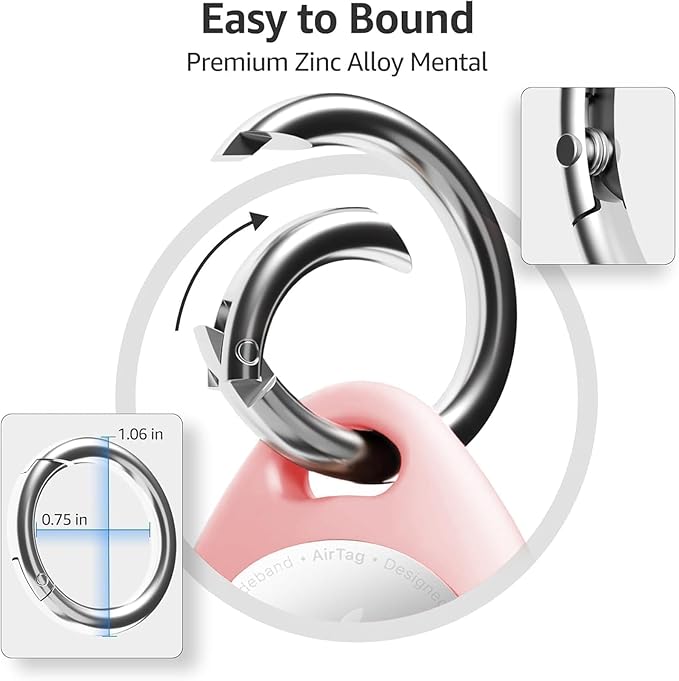 Holder for Air Tags-4 Pack for Apple for AirTag Holder Keychain, Waterproof TPU Shell Protective Case with Keychain, for Air tag Accessories for GPS Item Finder Tracker,Black/White/Pink/Purple