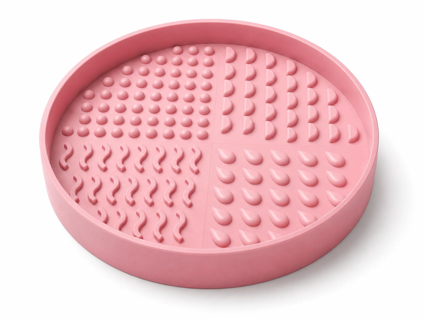 Large Makeup Brush Cleaner Bowl 4.7 Inch with Multi Texture Cleaning Zones for Cosmetic Brushes and Beauty Sponges, Sakura Pink