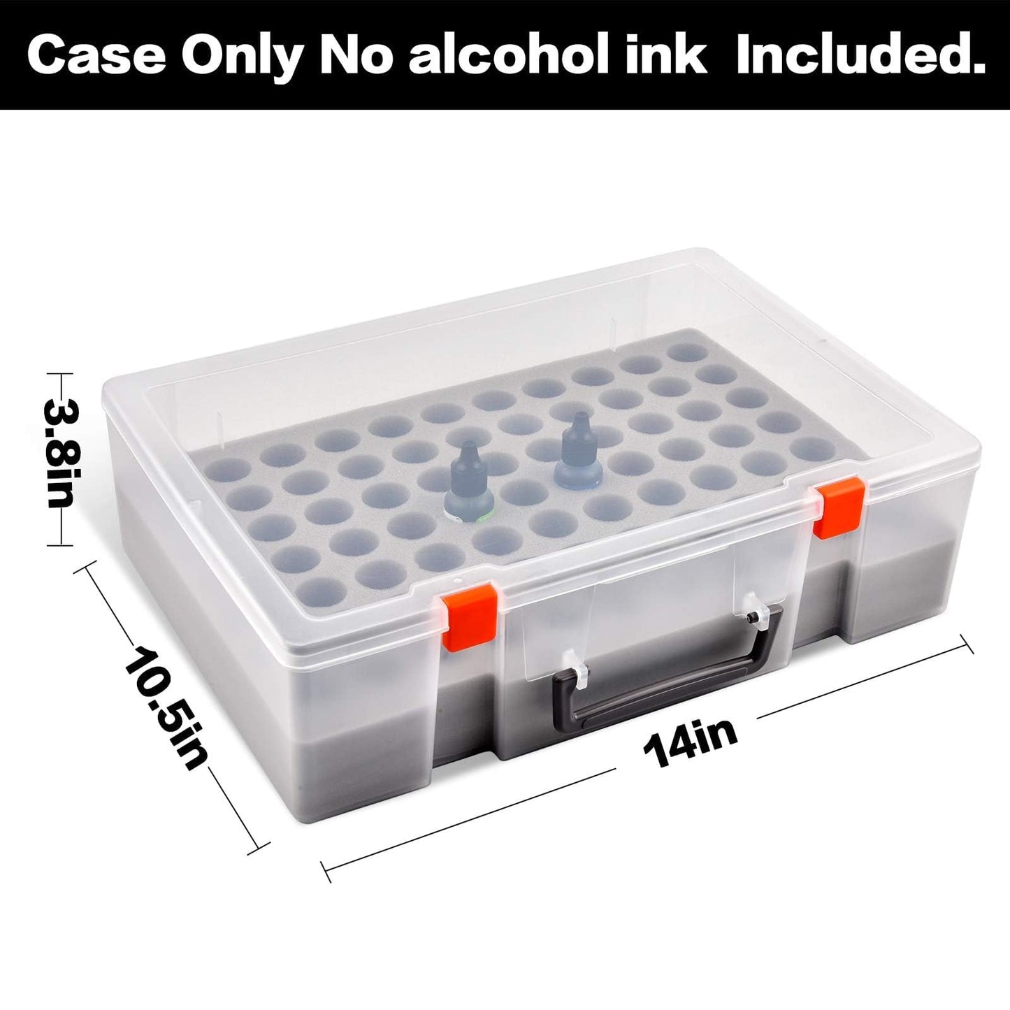 Alcohol Ink Storage Case and Paint Carrying Organizer, Miniature Holder Fits 77pcs Bottles of Alcohols Inks, Paints Set and Dynamic Tattoo Ink with Foam Insert. Multiple-use Travel Container(Box Only)