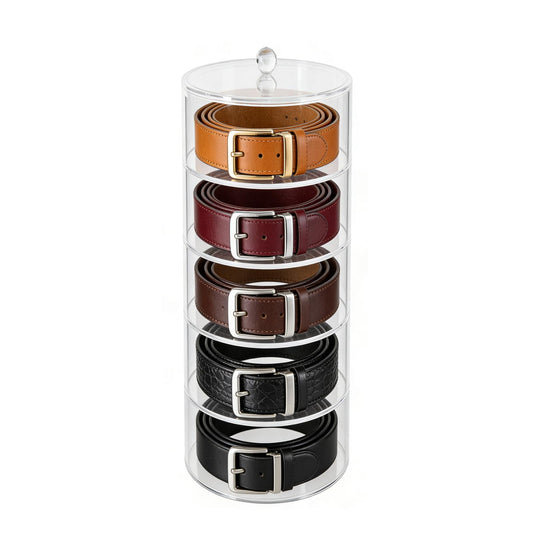 1 Pack 5 Layers Acrylic Belt Organizer Stackable Storage Box Clear Display