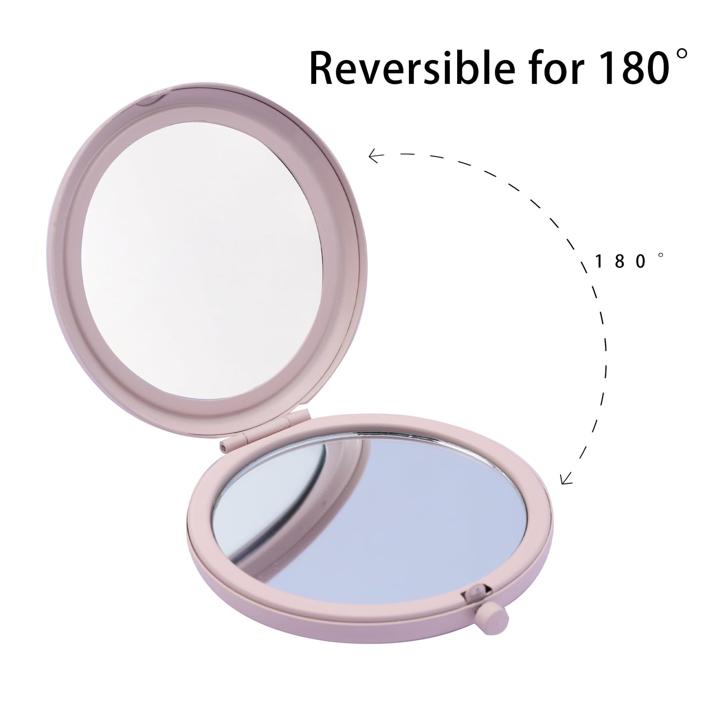 QUSTGO Compact Mirror, Pocket Travel Makeup Mirror for Purse, Metal Round Shell, 2-Sided 1X/2X Magnifying, Portable, Folding, Handheld, Light Salmon,12 Pack