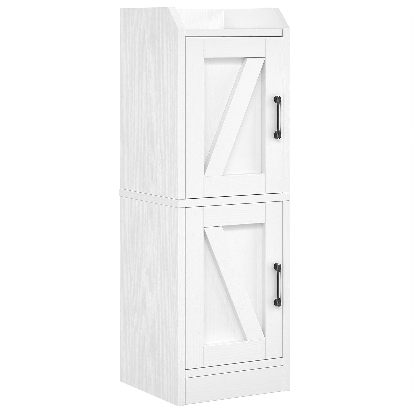 Narrow Bathroom Storage Cabinet with 2 Doors and Shelves, 9.8" W Small Storage Cabinet for Toilet Paper Storage, Slim Cabinet for Small Spaces, Bathroom, Kitchen, 9.8" W × 7.9" D × 29.5" H, White