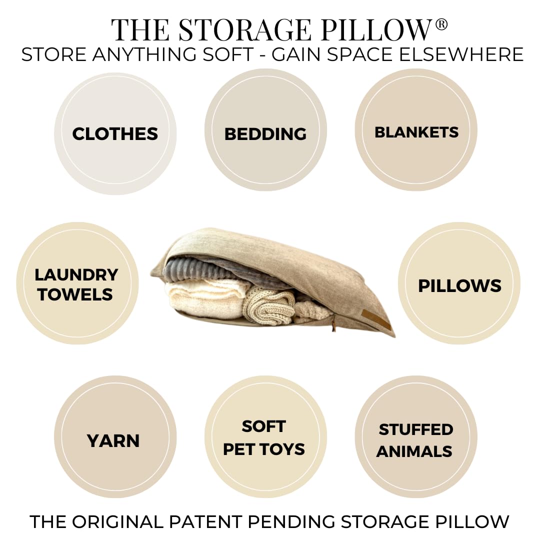 THE STORAGE PILLOW XL zippered storage Pillowcase FILL w Clothes Bedding Blankets to maximize Space - RV Camper Dorm Tiny Home Boat Inside Organization Ideas Accessories - Small Space Storage Solution