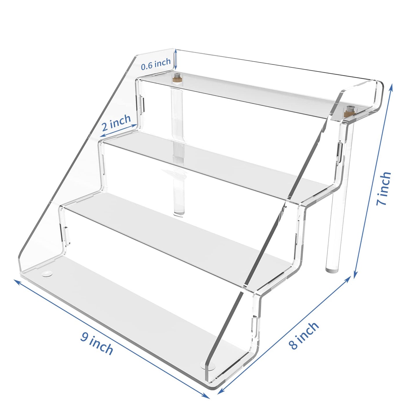 Sezanrpt Clear Acrylic Display Risers Stand Set of 2, Perfume Organizer Holder And Storage, Acrylic Cupcake Stand, Tiered Display Shelf for Funko Pop, Collections, Spice, Nail Polish, 9x8.3x6.7 inch