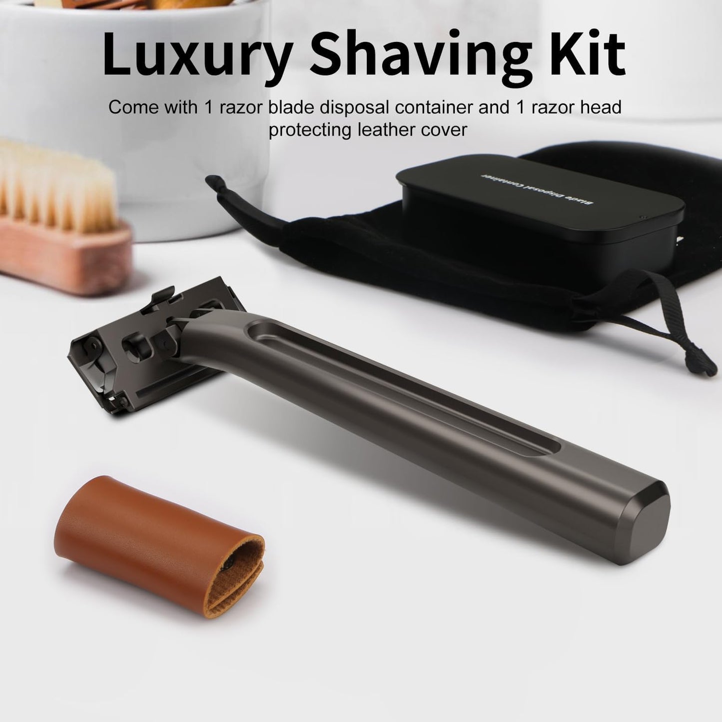 THURLADY Dual-Blade Safety Razor with Pivoting Head, Matte Black