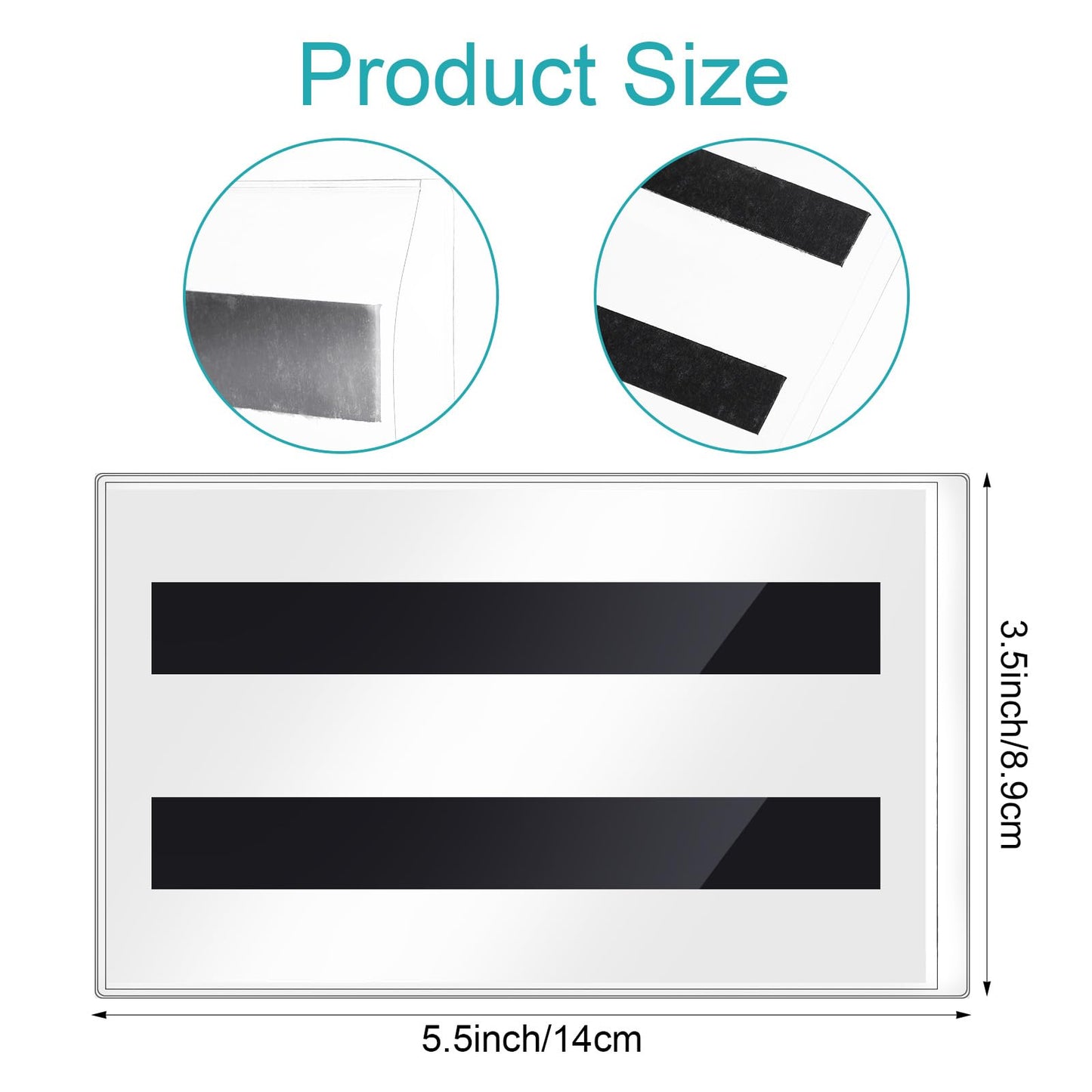 Xaajooio 50 Pcs Clear Magnetic Sign Holder, 5.5 x 3.5 Inches Double Sided Label Holder with Two Magnetic Strips for Pallet Rack, Shelf Window Door Office Store and Home Display