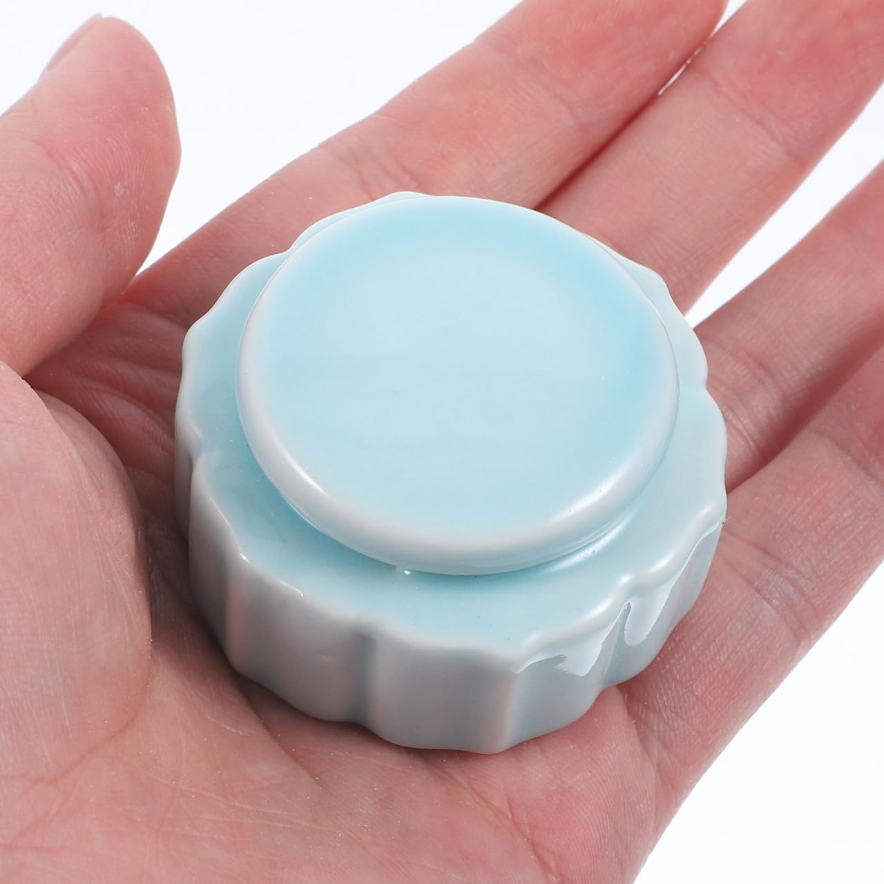 VOSAREA Porcelain Mini Jar Mini Cute Ceramic Bottle Canister Portable Travel Loose Tea Pot Jar Contanier with Lid for Storage Spices Powder Cream Lotion