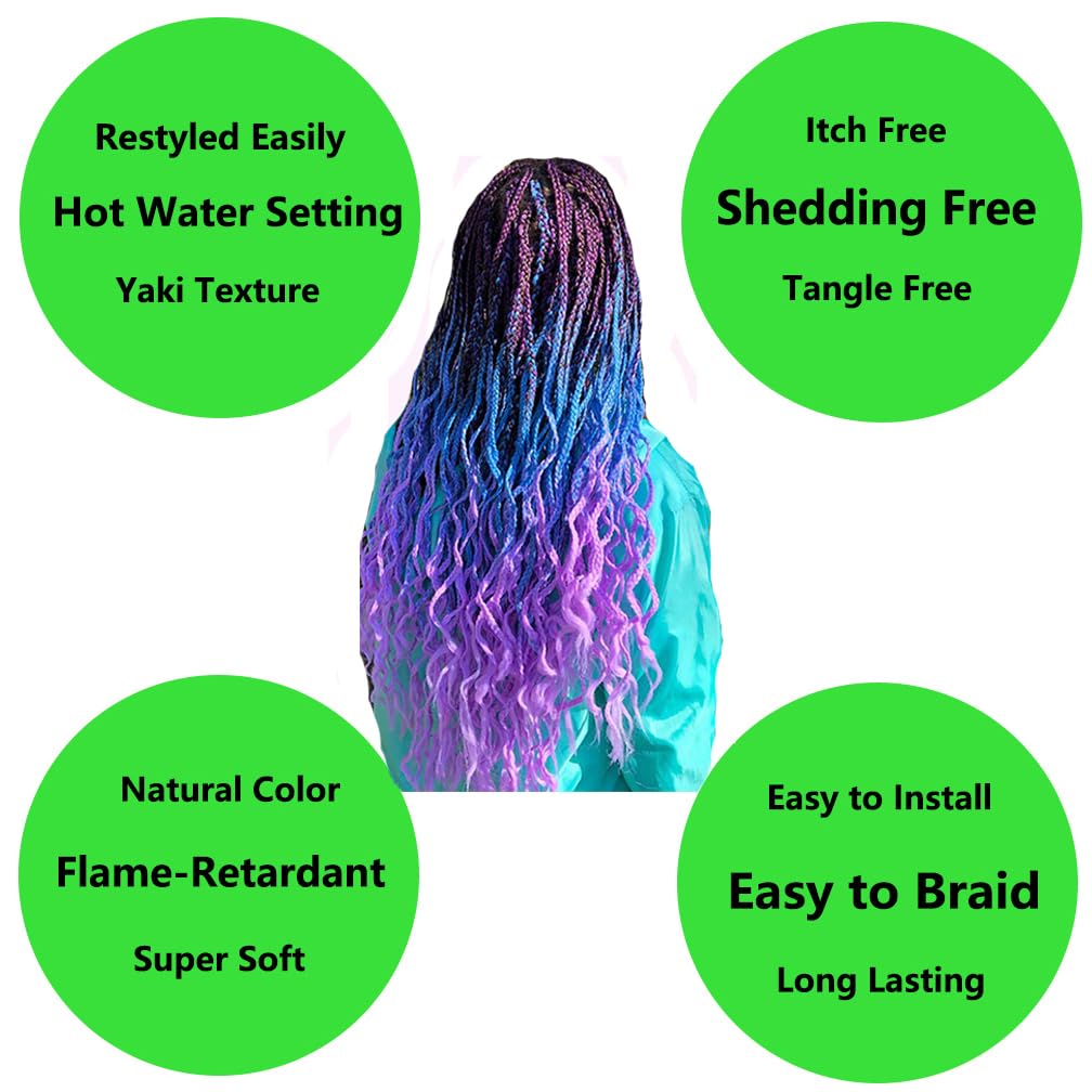 Braiding Hair 24 Inch Braid Hair Extensions Hot Water Setting High Temperature Synthetic Fiber(C50-3Packs)