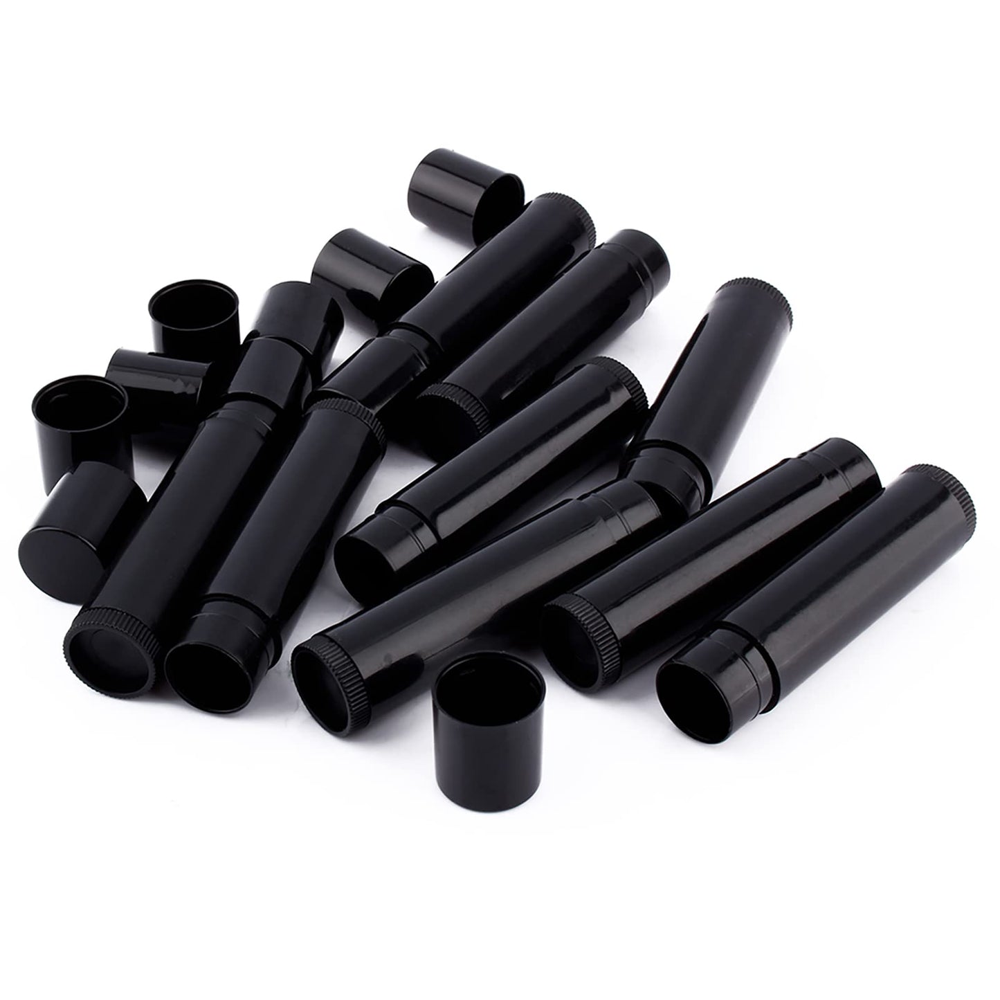 Fayelume 100 PCS Lip Balm Containers, 5ml Chapstick Tubes Empty, Lip Gloss Black, Lip Balm Tubes with Cap for Girls, 62mm* 14mm