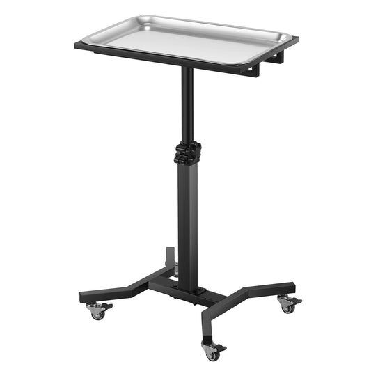 Poarmeey Adjustable Rolling Tattoo Tray Cart Stainless Steel Trolley