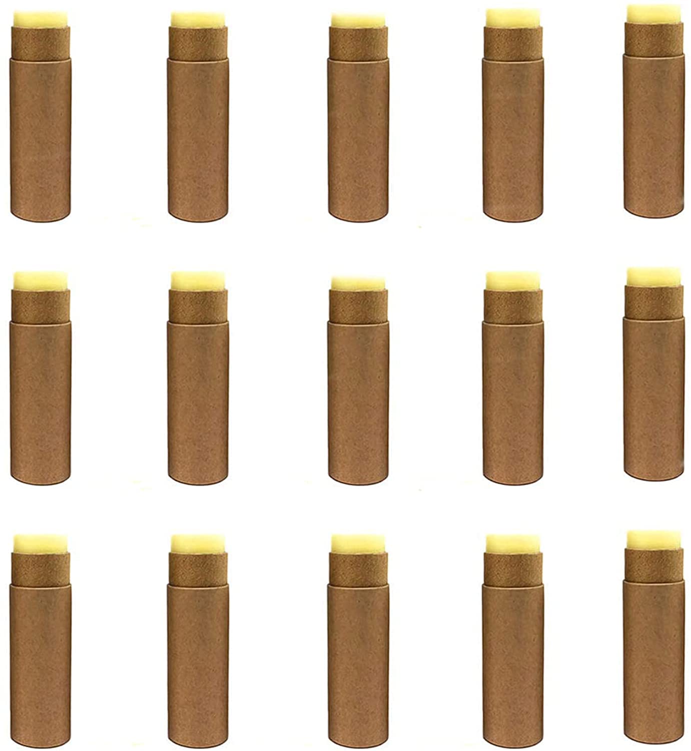 Healthcom 12 Pcs 0.3 Oz Paperboard Lip Balm Tubes 10ml Empty Cardboard Krafts Lipstick Tube Refillable Lip Gloss Container Solid Perfume Container for DIY Cosmetic Samples Deodorant (Brown)