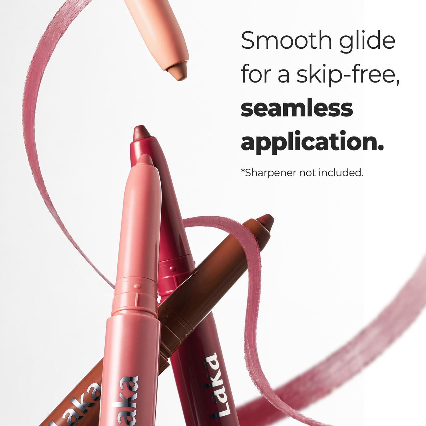 Laka Lip Liner - Smooth & Blendable Soft Matte Lip Contour Pencil for Shaping & Overlining Lips | Waterproof Formula, Oil-Cleanse Off, Long-Lasting Wear | #02 Suede Pink, 0.02oz