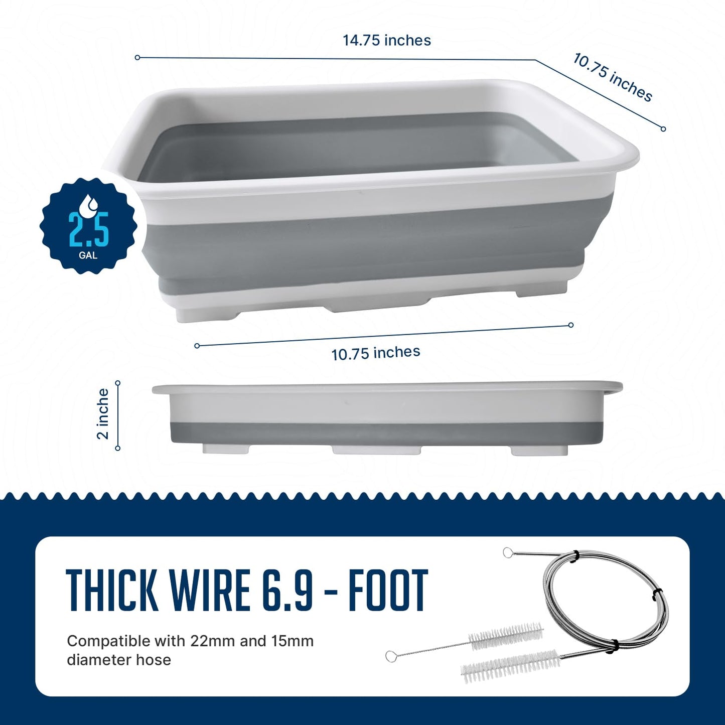 Drying Rack CPAP Cleaning Kit with Collapsible Wash Basin, Cleaning Brush & Drying Rack – CPAP Hose & Mask Cleaner Set – Grey | with Drying Rack