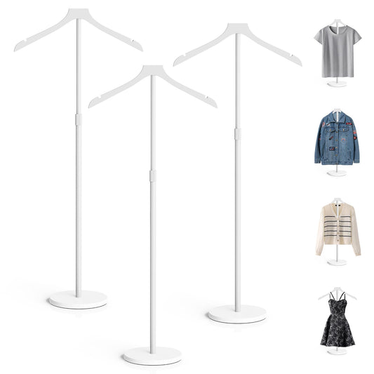 OLV 3 Pack Mannequin Torso, Adjustable Shirt Display Stand 30 to 41 Inches Height, Stable Dress Form Clothing Display Stand for Vendor, Portable Garment Rack for Coat Jacket, White
