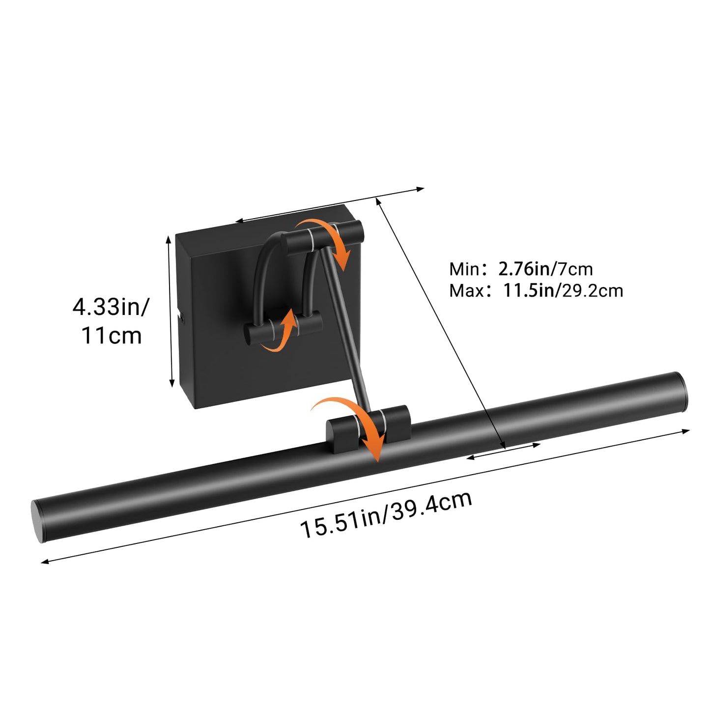Tipace Black Hardwired Picture Lights for Paintings - 15.7 inch 3CCT Dimmable Modern Gallery Light with Remote Control Led Wall Art Lighting Display Artwork