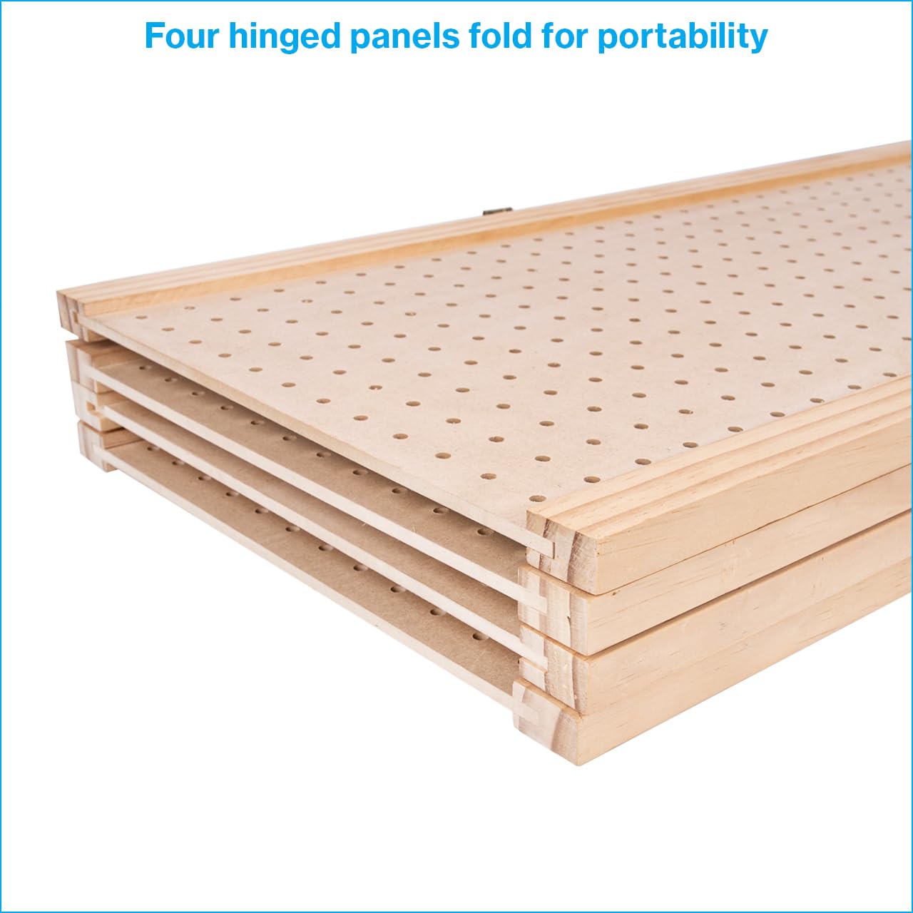 SSWBasics 5 Foot 4-Panel Folding Pegboard Stand for Crafting - Versatile Pegboard Display and Room Divider - Paint-Ready Surface for Customization - Perfect for Trade Shows, Flea Markets, and Home