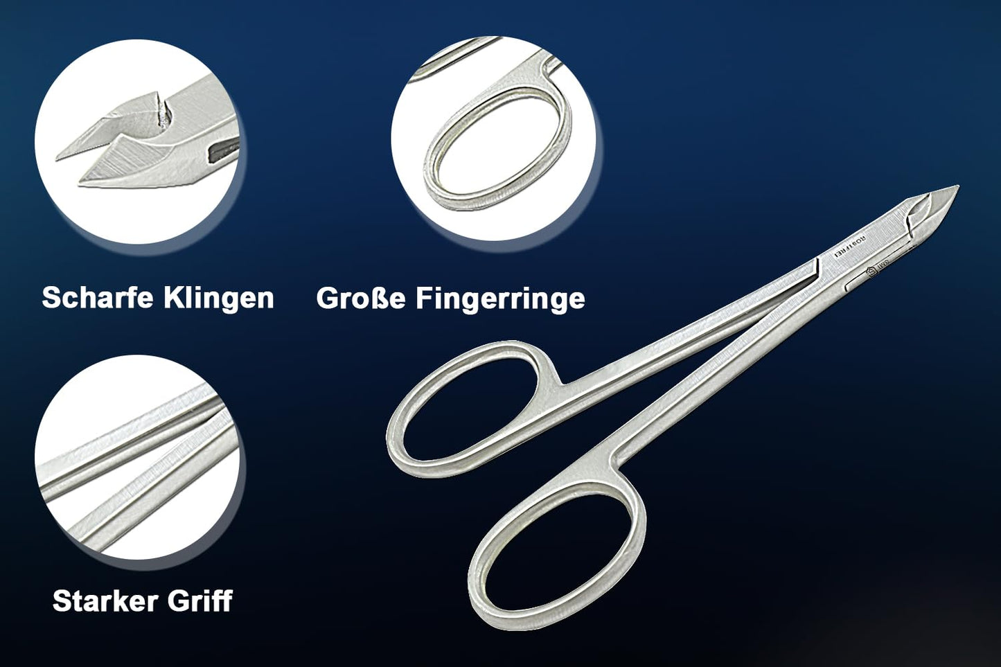 SMI - Scissor Style Cuticle Remover Cuticle Trimmer Manicure Pedicure Nail Care Cuticle Nipper Cutter for Women Men Stainless Steel Clipper with Travel Case