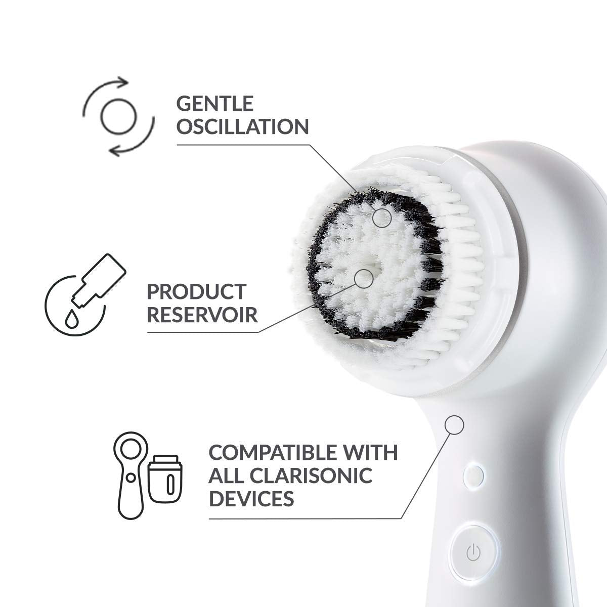 Clarisonic Sensitive Facial Cleansing Brush Head Replacement | Compatible with Clarisonic Mia 1, Mia 2, Mia Fit, Alpha Fit, Smart Profile Uplift, 4 Pack