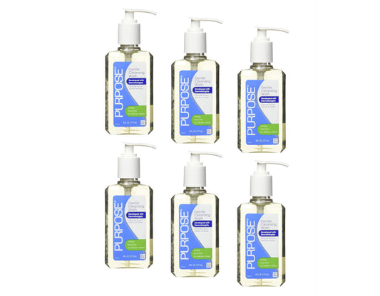 Purpose Gentle Cleansing Wash For All Skin Types, Gentle As Soap, Removes Dirt, Oil, and Makeup Without Over-Drying, Pump Bottle, 6 Fluid oz (Pack of 6)