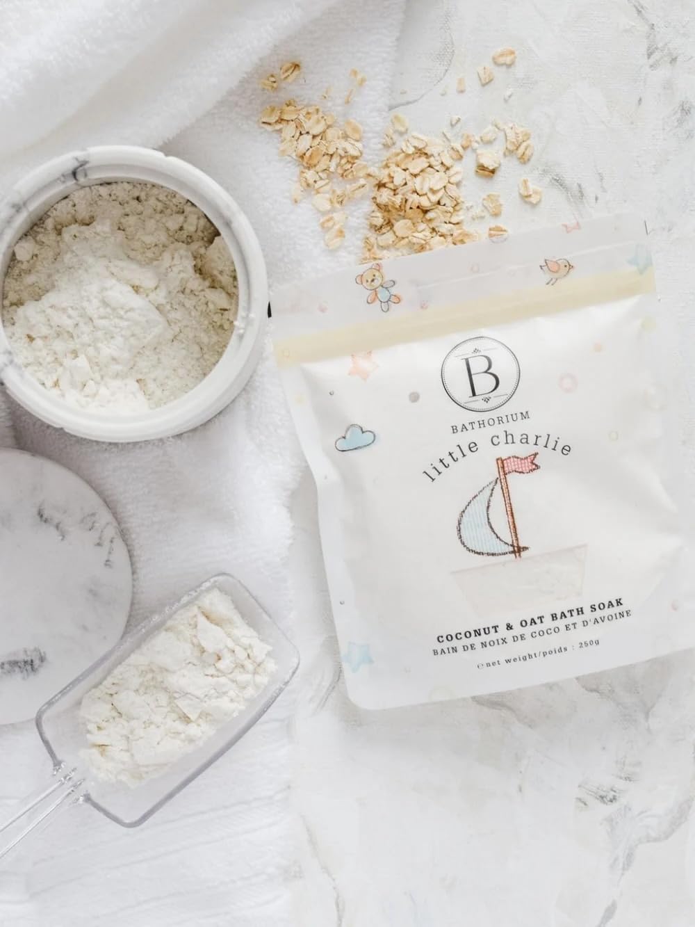 Bathorium Little Charlie Bath Soak, Nourishing Soak for Babies, Made with Colloidal Oat, Chamomile & Coconut, Moisturizes & Soothes Delicate Skin, 9 oz