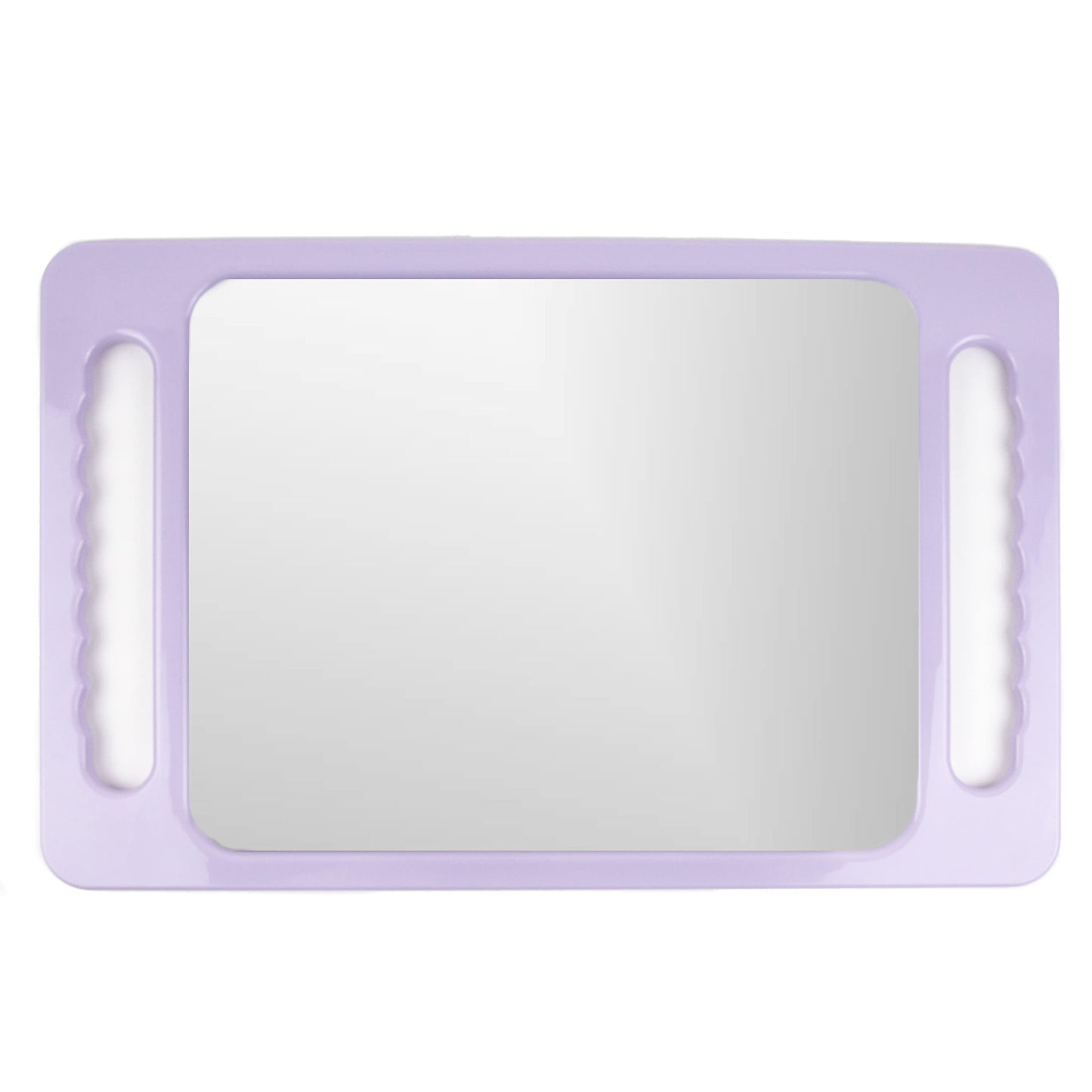 Large Hand Mirror with Double Handle - Rectangular Hand Held Mirror with Handle - Hair Salon Equipment Hairstylist and Barber Accessories (Lavender Purple)