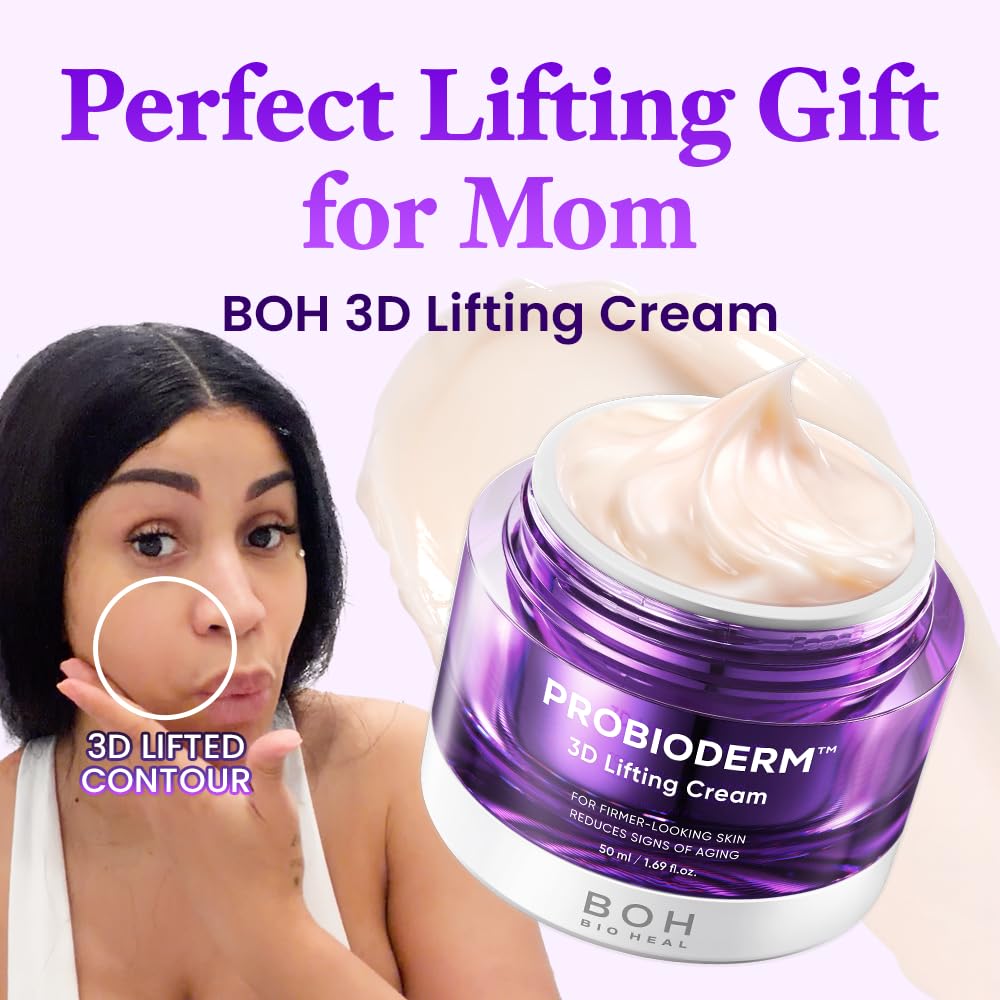 BIOHEAL BOH Probioderm 3D Lifting Cream 1.7 fl oz - Cardi B's Advanced Korean Facial Night Cream with 17-Peptide Complex & Probioderm for Face and Neck, Butter-Rich Texture for Perfect Slugging