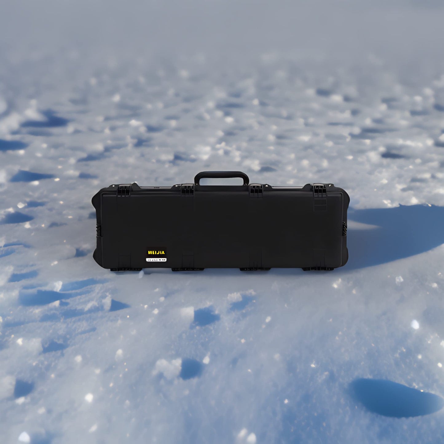 MEIJIA Portable Rolling Waterproof All Weather Rifle Hard Case with Wheels,Customizable Fit Foam Inserted, Elegant Black,47.1"X16.5"X9.2"