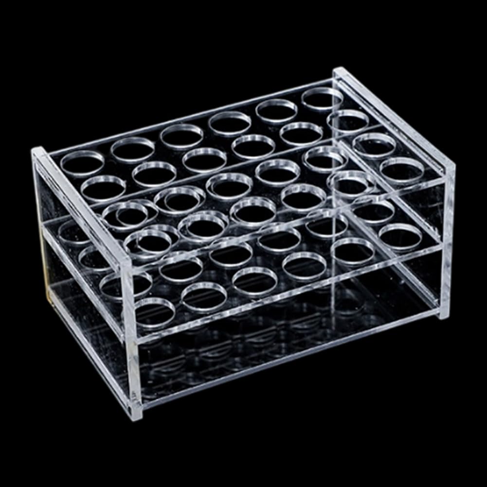HOBBIESAY Acrylic Test Tube Holder 24 Holes Centrifuge Tubes Holder Round Bottom Tubes Container Cylinder Tube Display Racks for Laboratory Exhibition Bar Hole: 0.66 Inch Diameter
