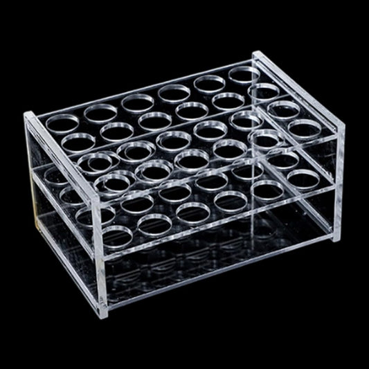 HOBBIESAY Acrylic Test Tube Holder 24 Holes Centrifuge Tubes Holder Round Bottom Tubes Container Cylinder Tube Display Racks for Laboratory Exhibition Bar Hole: 0.66 Inch Diameter