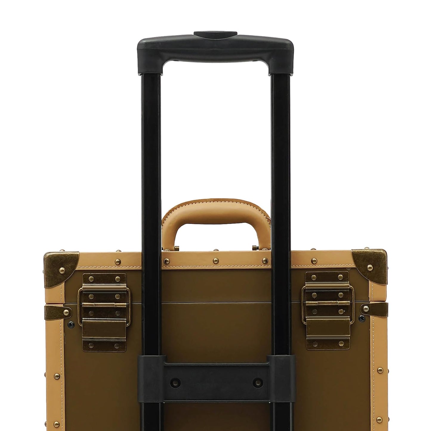 MRFIOJYDR Rolling Makeup Train Case, Travel Stylist Case Lockable Hairdressing Trolley Clipper Trimmer Box Barber Station Cosmetic Organizer Train Case on Wheel for Hair Salon Make Up (Gold)