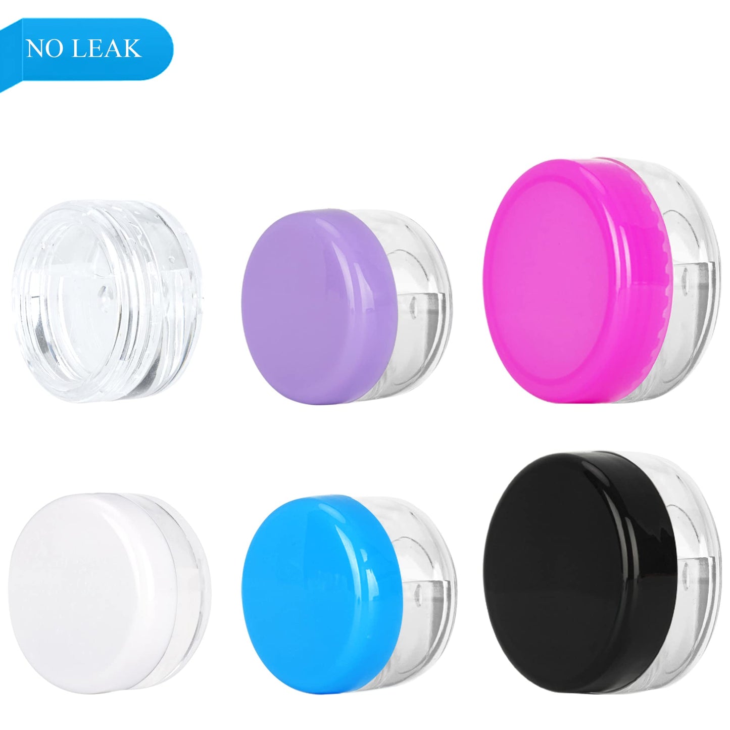 50PCS 10 Gram Sample Containers,10ml Empty Jars with Lids, Small Cosmetic Containers, Mini Sample Jars with 4PCS Mini Spatulas for Make Up, Oils, Lotion, Powder, Paint, Jewelry, Lip Balms(Blue Lid)