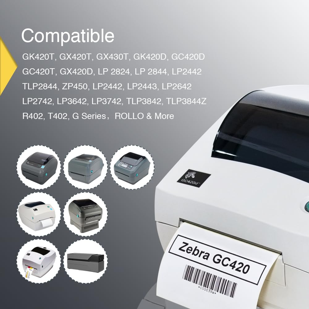 BETCKEY - 4" x 2" (102 mm x 51 mm) Barcode Shipping & Multipurpose Labels Compatible with Zebra & Rollo Label Printer,Premium Adhesive & Perforated [20 Rolls, 15000 Labels]