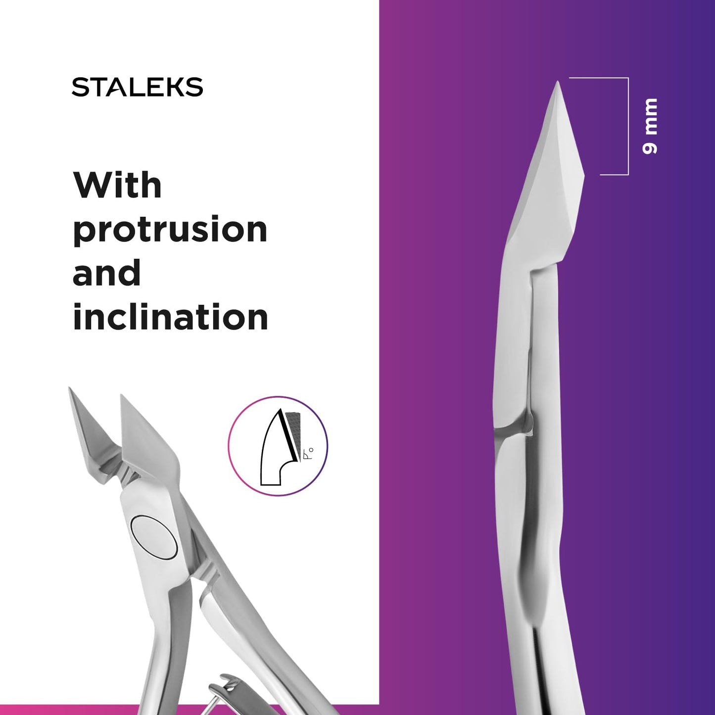STALEKS PRO Expert 80 9mm Professional Cuticle Nippers – Stainless Steel Skin Nippers for Manicure