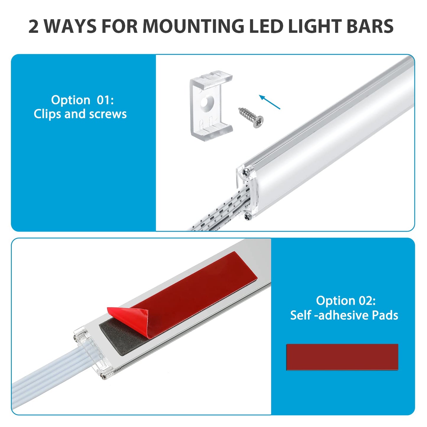 Litever Under Cabinet LED Lighting Kit. RGB Color & Bright Warm White Light. Slim Linkable LED Light Bars with Power Adapter, Controller, Extension Cords. Max 24W. Dimmable. Plug in. RGB + 3000K.