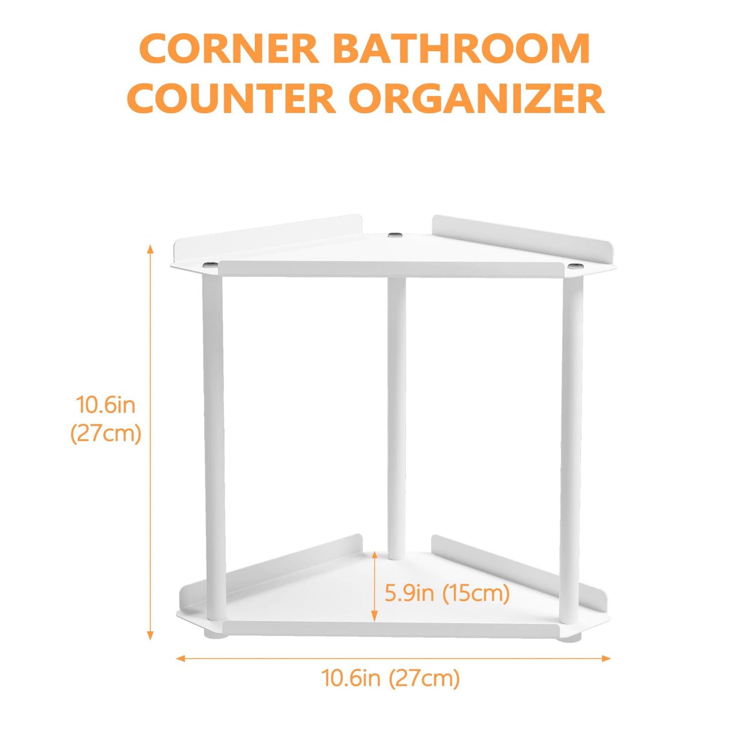 FLE Corner Bathroom Counter Organizer, Bathroom Organizer Countertop,Countertop Storage Shelf for Bath, Kitchen, Living Room, Bedroom