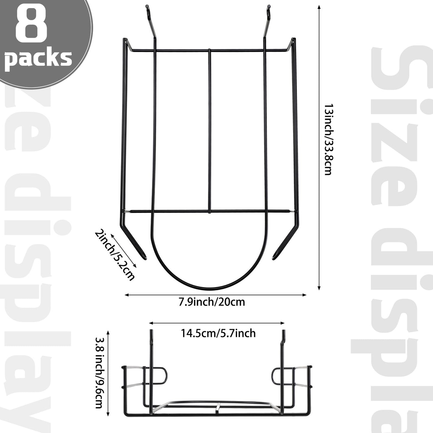 Kigley 8 Pcs Wire Hat Display Racks for Slatwall Black Metal Baseball Hat Racks Multifunctional Retail Shelves Pegboard Display for Home Retail Boutique Store Organizer
