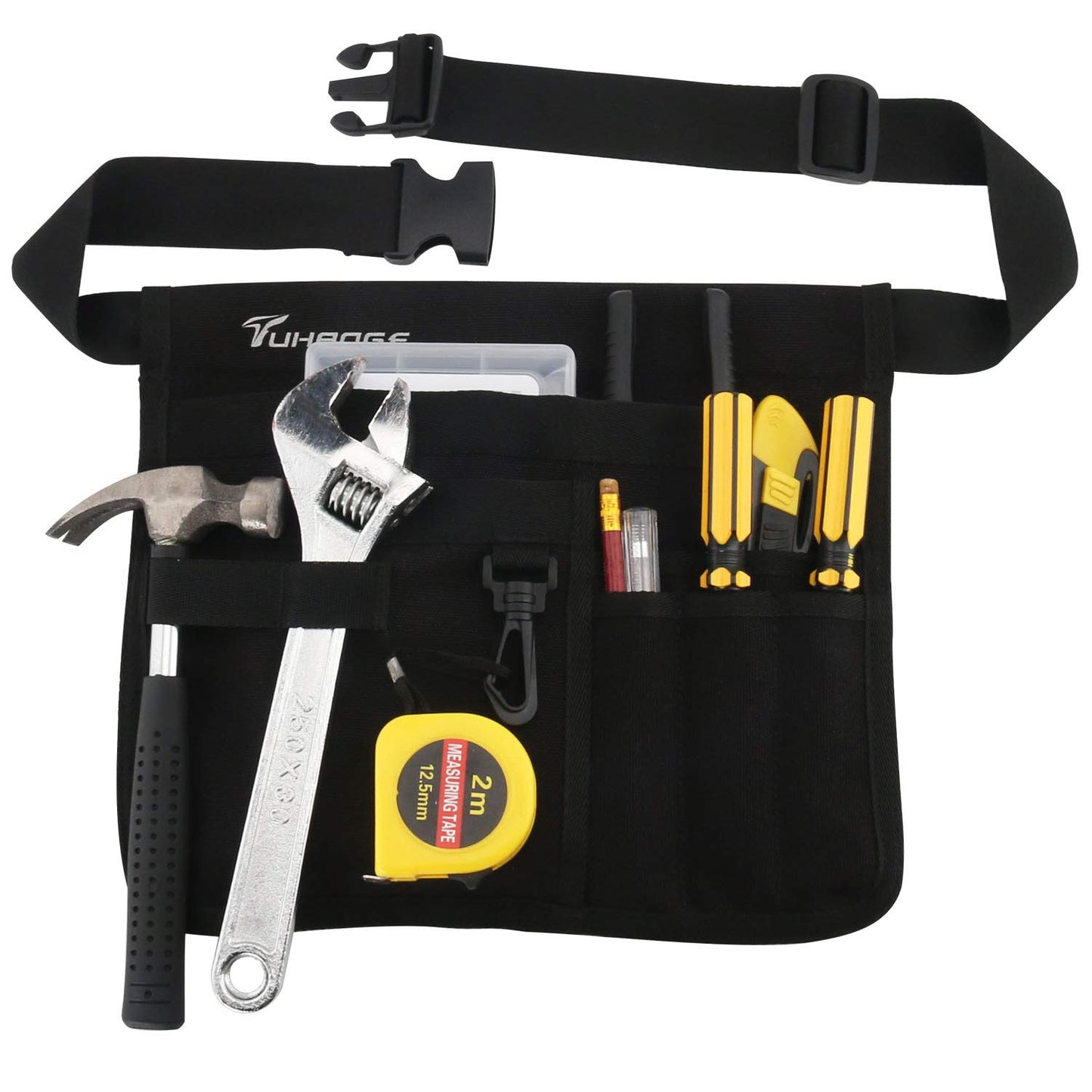 Electrican's Pouch Tool Belt Pouch for with Many Pockets for Maintenance Tool Bag Tool belt (black)