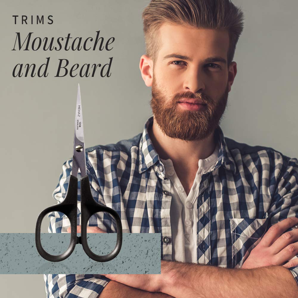 Mehaz Precision Cut Stainless Steel Scissors To Trim Nails, Brows, Facial Hair and Split Ends