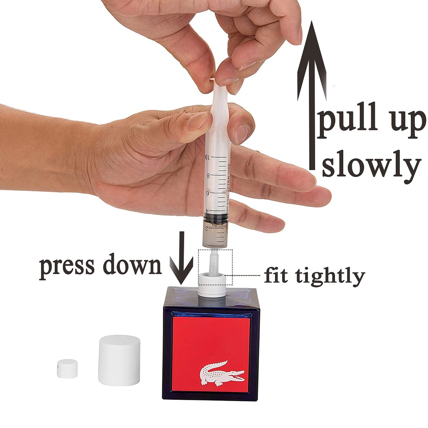 MUB 10ml Perfume Dispenser Pump Perfume Extraction Plastic Adapter Syringe Pump for Travel Refillable Perfume Atomizer Spray Bottle (5packs)