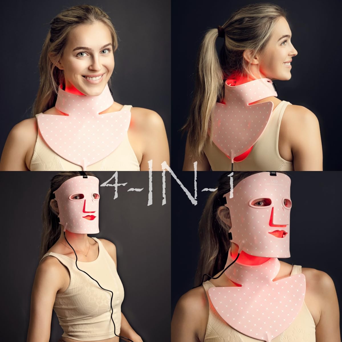 Avorla Beauty LED Light Mask -infrared light therapy red light therapy led facial light Photons Facial Skin Care Wrinkle reduce anti-acne facial light acne treatment beauty device