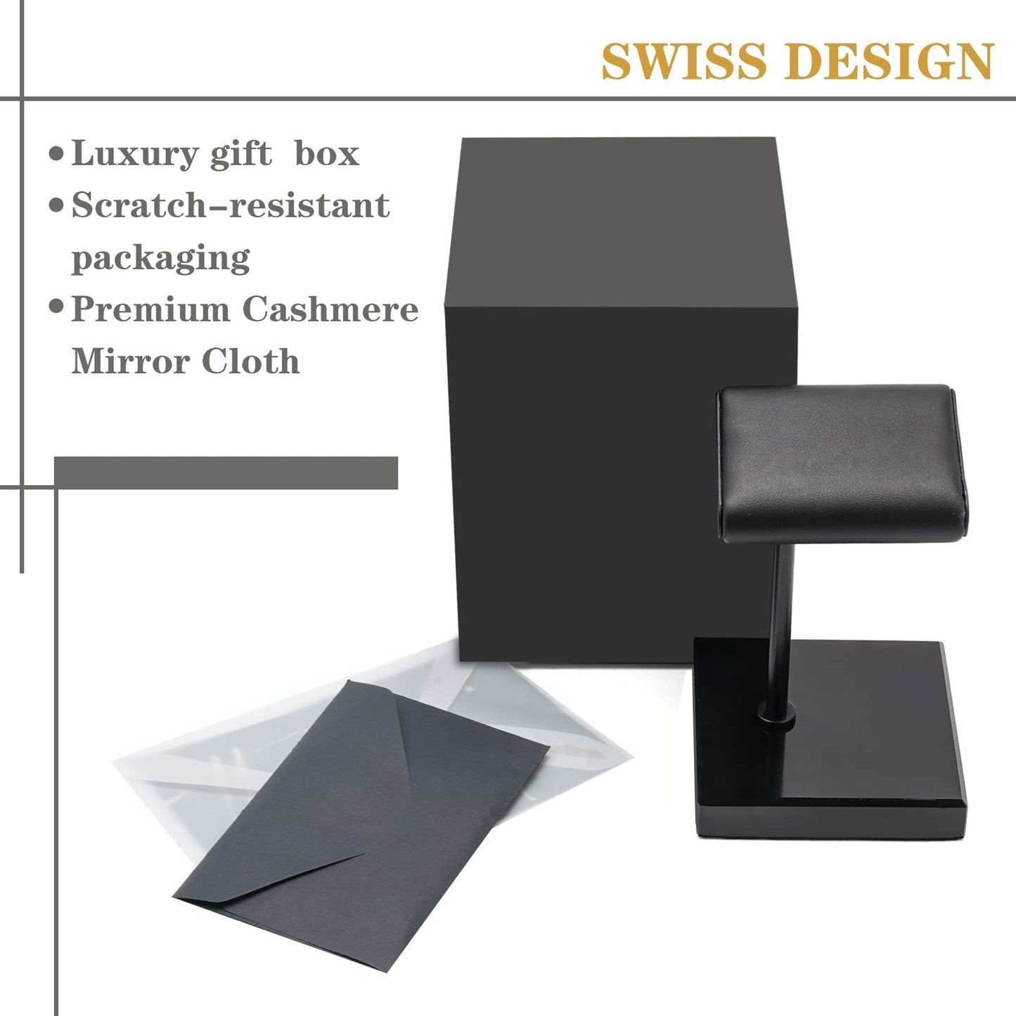 Ticacos Watch Stand | Watch Display Stand |Premium Leather Natural Marble Base | Watch Display Fits All Watches | watch stand | Watch Holder Organizer for Men