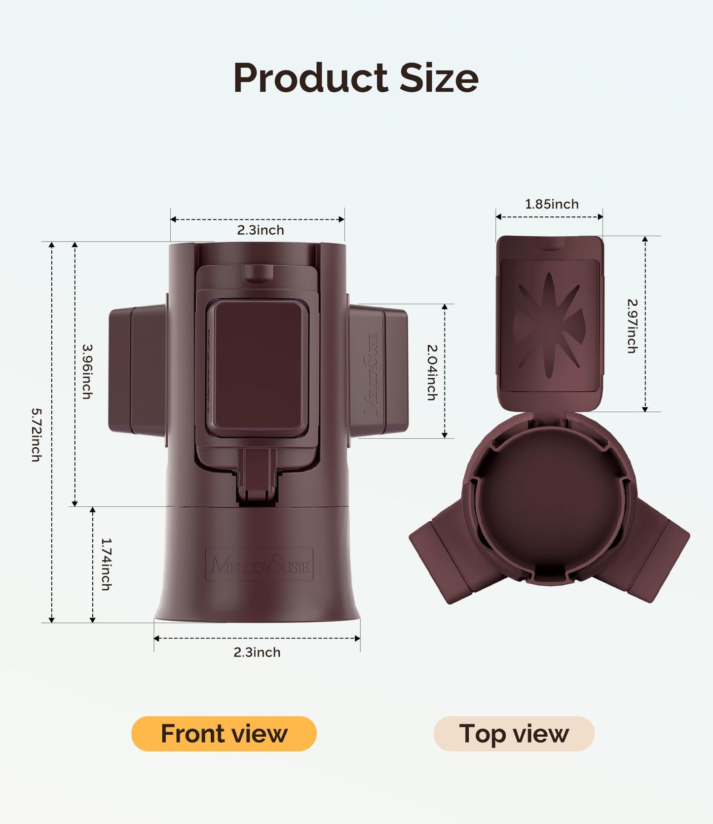 MelodySusie GelCarousel for Nail Polish Bottle Holder and Nail Art Tools Organizer, 360° Rotating Storage Container with 3Pcs Detachable Silcone Gel Polish Holder, Brown(Only Box)