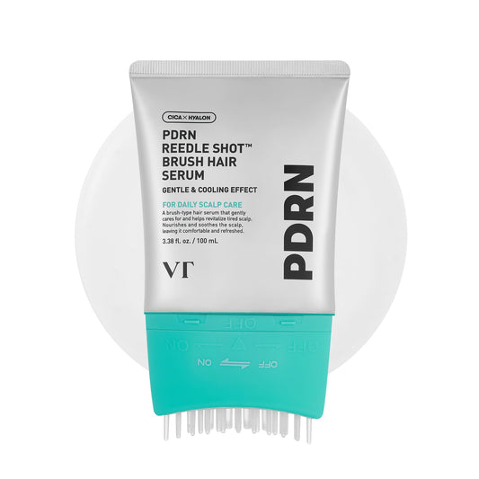 VT COSMETICS PDRN Reedle Shot Brush Hair Serum, Cooling & Refreshing Scalp Care with Vegan PDRN, Caffeine & Spicule Complex, Lightweight & Non-Greasy Daily Scalp Solution, 3.38 fl oz / 100 mL