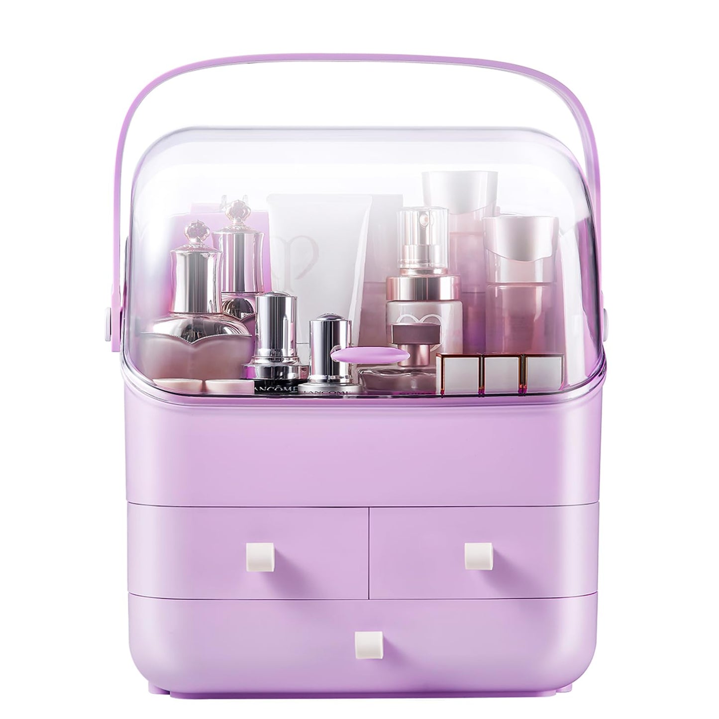 Large Makeup Organizer w Drawers Beauty Organizer Makeup Box Holder Vanity Organization Desk Countertop MakeUp Organizers Bathroom Counter Organizer Skincare Cosmetic Case Stand Dustproof Lid Gift