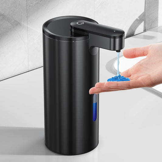 Fantictas Automatic Soap Dispenser Touchless, Stainless Steel 11.5 oz Liquid Hand Soap Dispenser, USB-C Rechargeable Sensor Pump with 3 Adjustable Levels for Kitchen & Bathroom