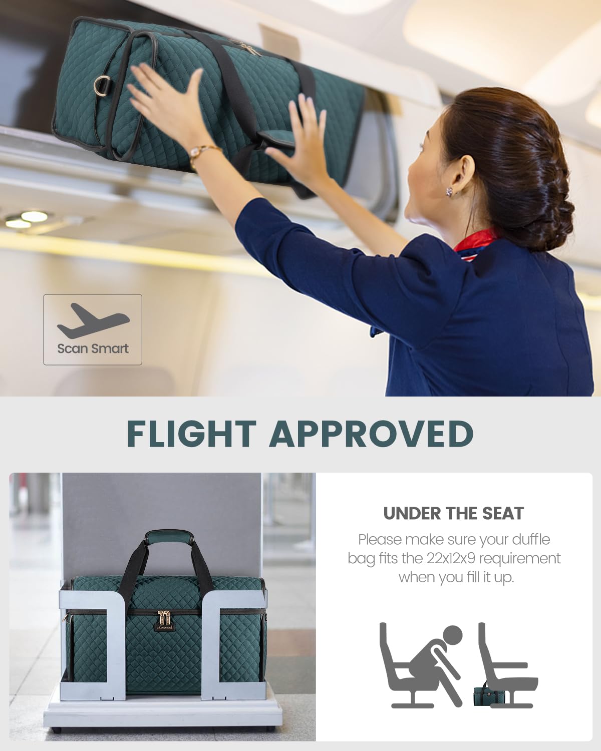 LOVEVOOK Travel Duffle Bag, Weekender Bags For Women, Carry On Duffel Bags For Airplanes, Overnight Bag Hospital Bag for Labor and Delivery, Yoga Gym Tote with Wet Pocket, 3Pcs Set
