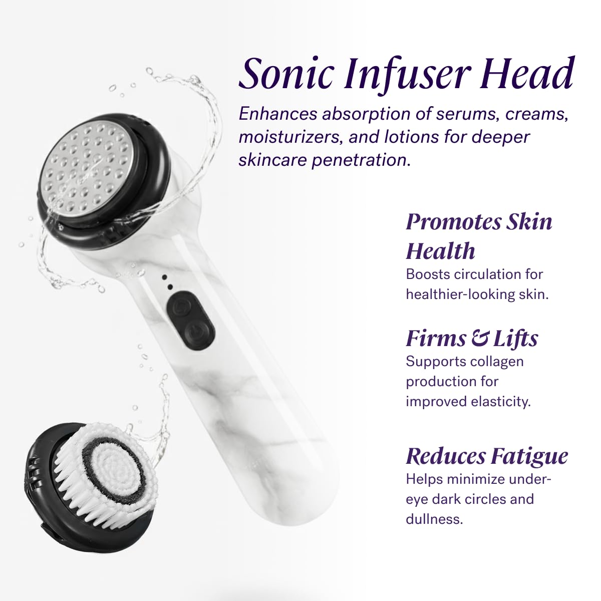 Michael Todd Beauty Soniclear Allure 2026 Readers Choice Winner Sonic (no Rotating) Facial Cleansing + Exfoliation Brush for Men/Women, Antimicrobial Protected Bristles, 4 speeds, Serum Infusion Head