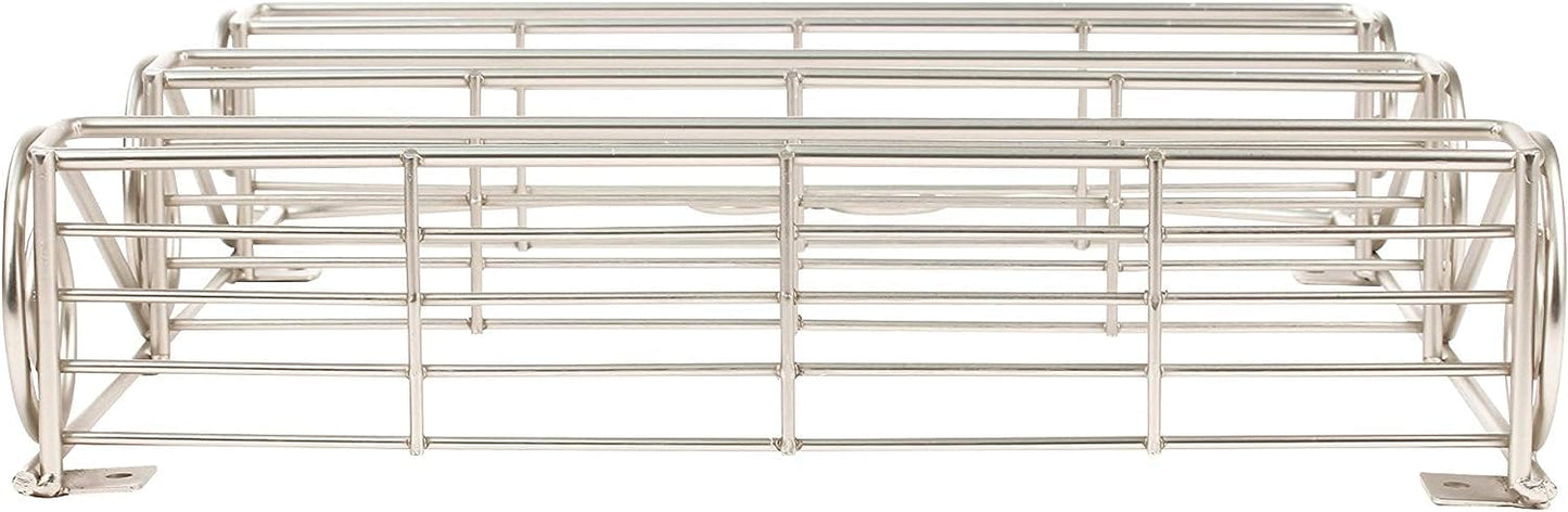 FitWell Scroll Wall Mount Spice Rack, 3-Tier, Traditional Spice Rack Cabinet & Kitchen, Beauty & Nail Polish Organizer for Bathroom, Scroll Wall-Mounted (Satin Nickel)